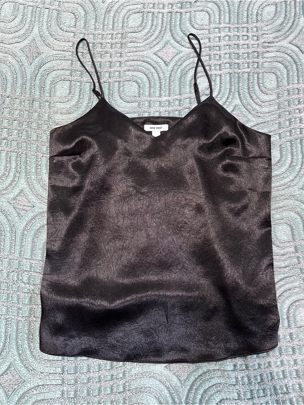 Nine West Black Satin Spaghetti-Strap Cami Top